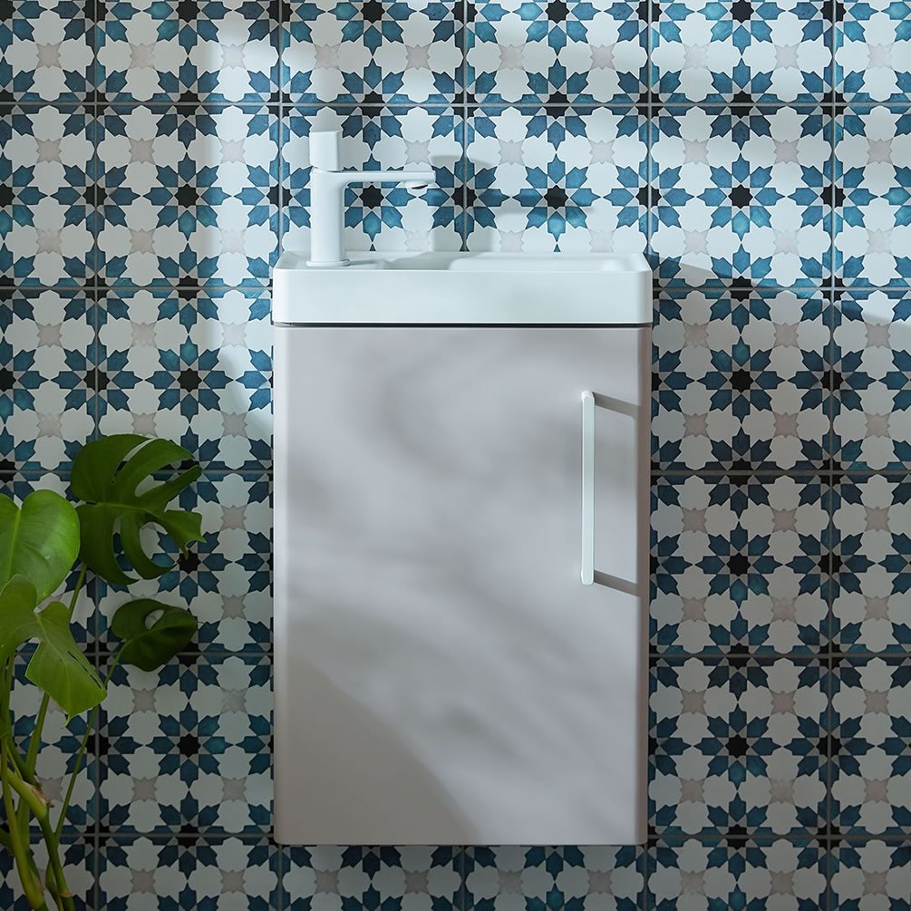 Vado Cameo 400mm Pink Clay Wall Hung Cloakroom Vanity Unit & Basin - Image 1